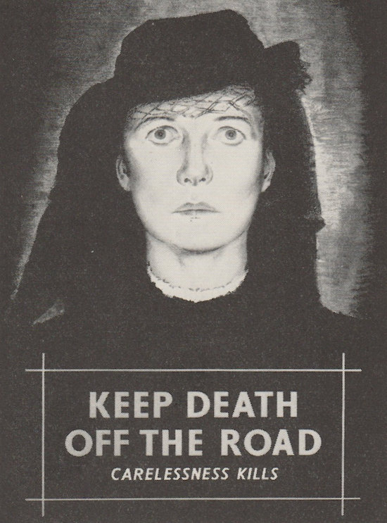 Fig. 16. The ‘Black Widow’ poster of 1946, with a message so stark that it seemed to give offence, and thus lost its point.