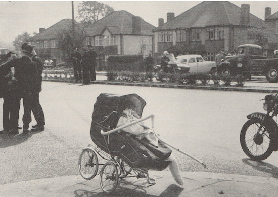Fig. 17. The vulnerability of pedestrians. The father pushing the pram was killed, the baby injured.