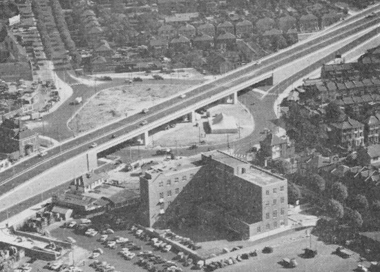 Fig.29 ‘…highway works violently out of scale with the more modest dimensions of the towns through which they pass’.
