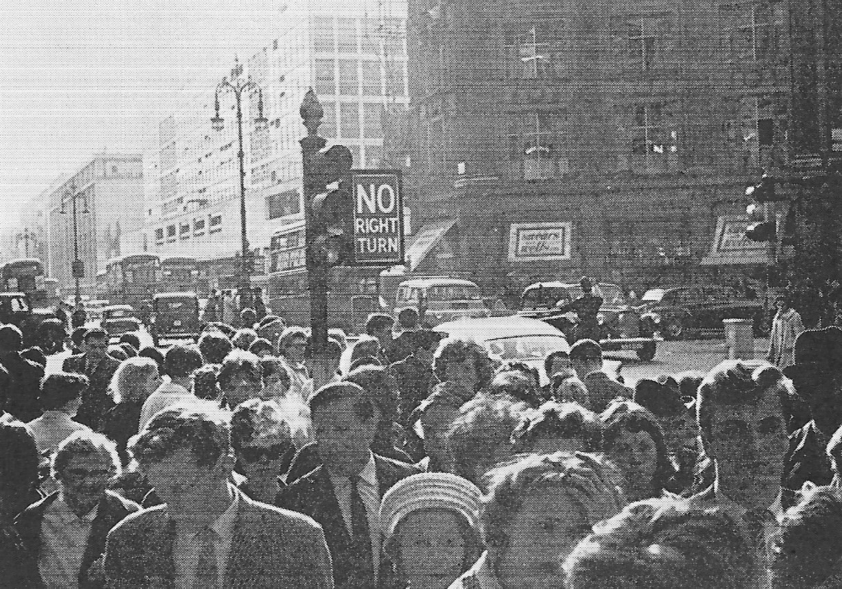 Fig.64 Oxford Street, ‘…a travesty of conditions as they ought to be in a great capital city’.