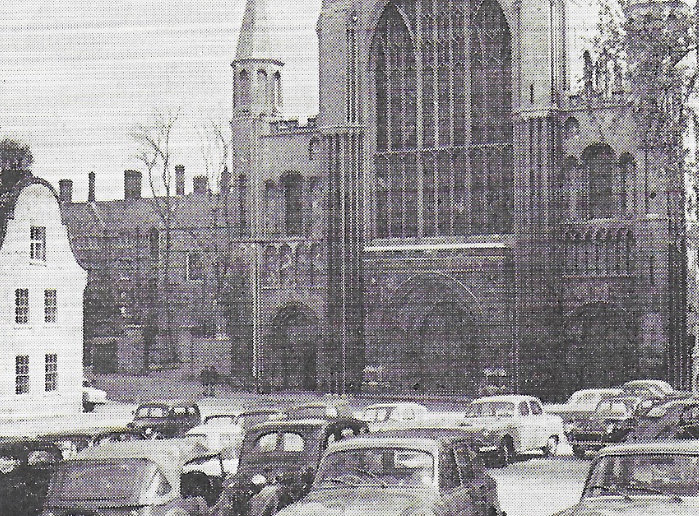 Fig. 159 Even the forecourt of the Cathedral is used for parking cars.