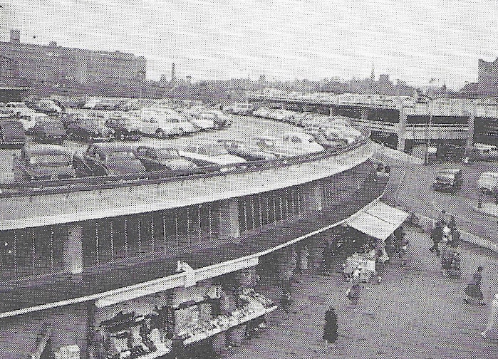 Fig. 222 Coventry. The system of roof-top parking. There is interconnection from building to building.